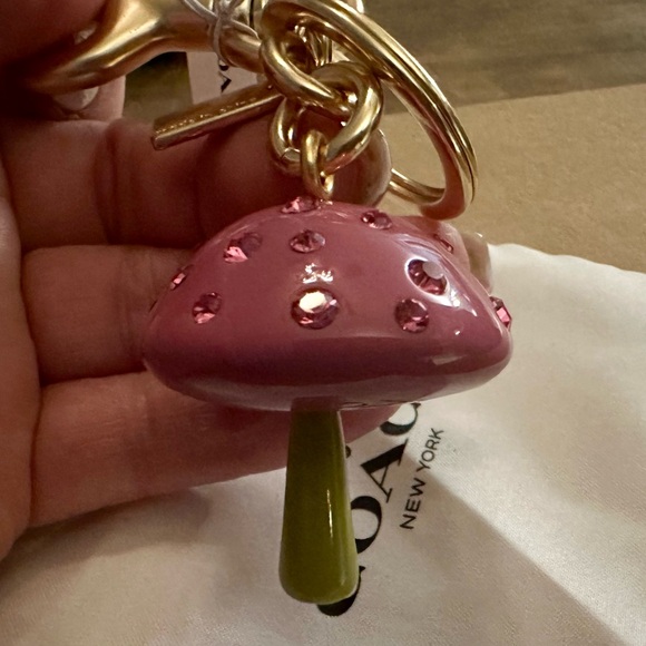 Coach X Observed By Us Crystal Mushroom Keychain Fob Bag Charm - Picture 7 of 12